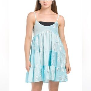 New 100% Cotton Debbie Katz Women's Sz. S Simona Tiered Adjustable Dress